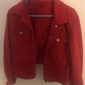 Red jean jacket
